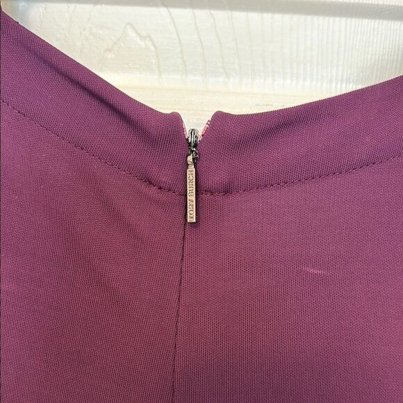 Tory Burch Pleated Plum Dress with Embellished Beaded Neckline Size Large - Picture 7 of 8